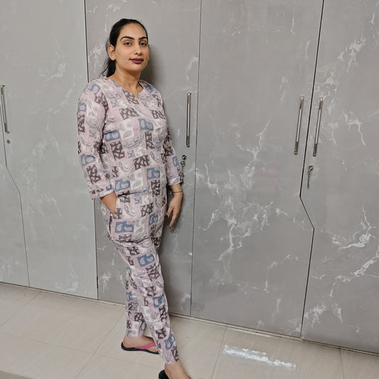 Rayon Cotton Cord Set – 2-Piece Co-Ord (Available in Baby Pink & Sky Blue)