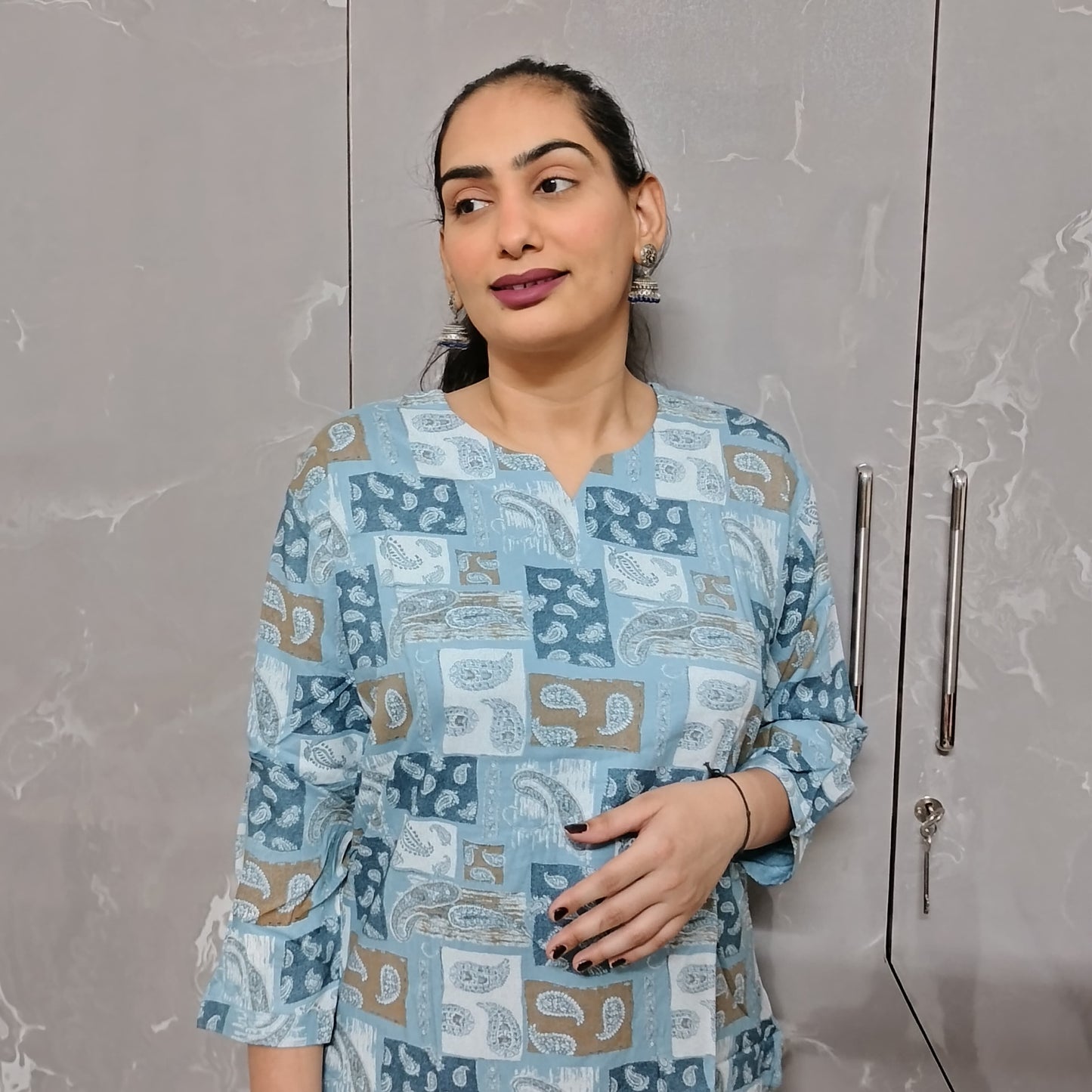 Rayon Cotton Cord Set – 2-Piece Co-Ord (Available in Baby Pink & Sky Blue)